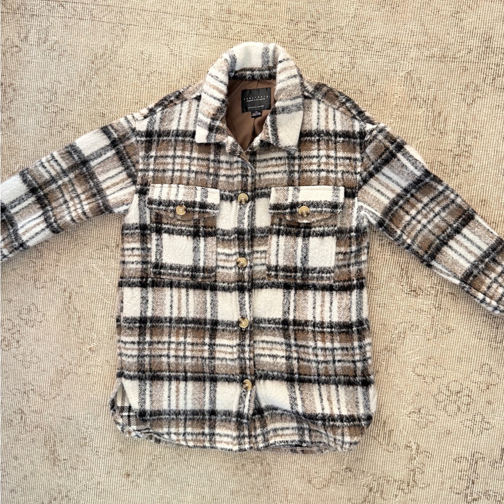 Sanctuary Plaid Midi Shirt Jacket